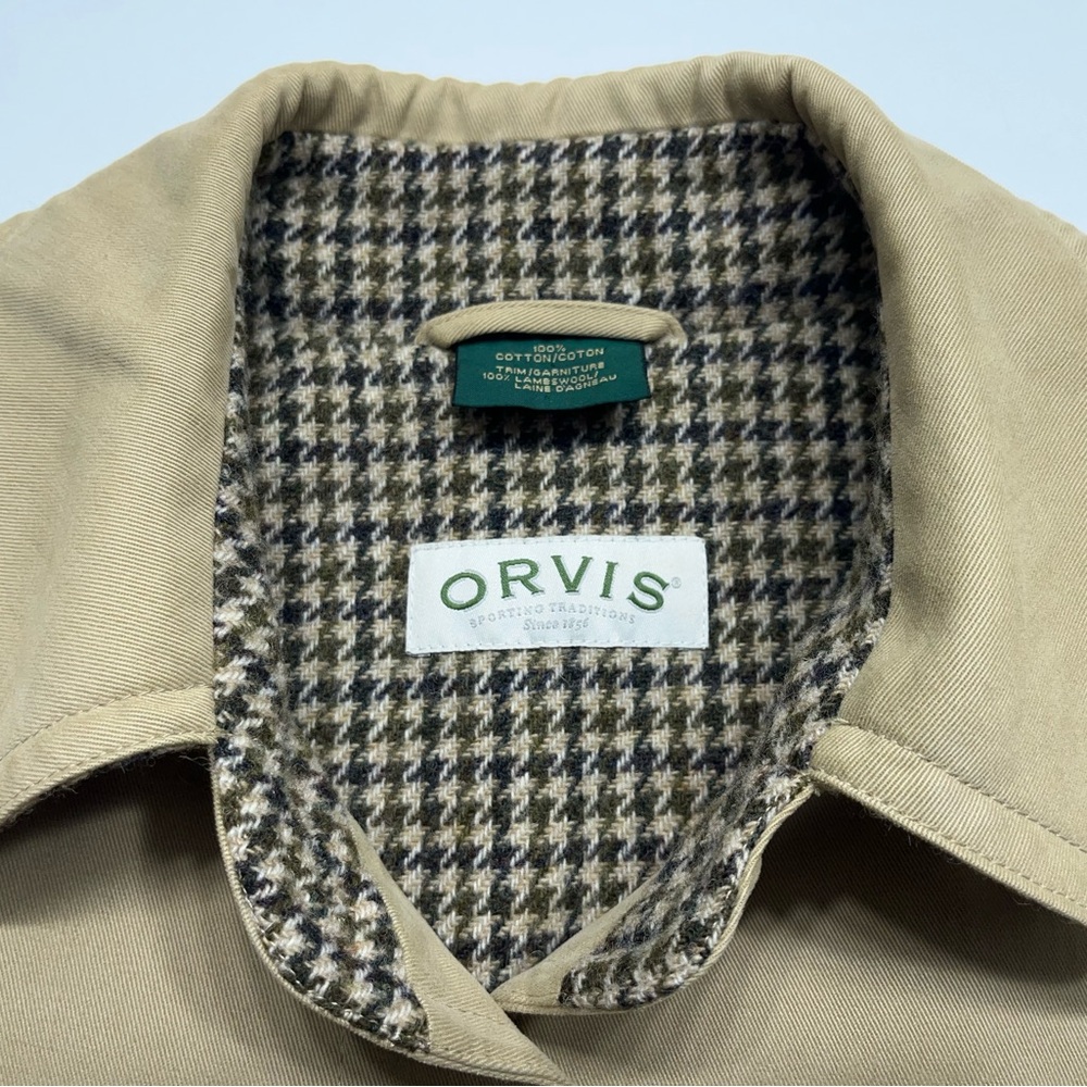 Orvis Khaki Utility Jacket with Houndstooth Lining - Picture 10 of 16